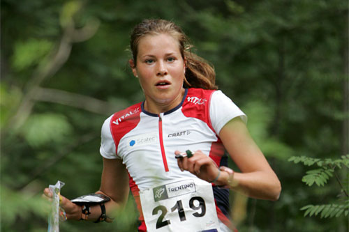 Britt Ingunn Nydal i junior-VM i orientering i Italia tilbake i 2010. Foto: Erik Borg.