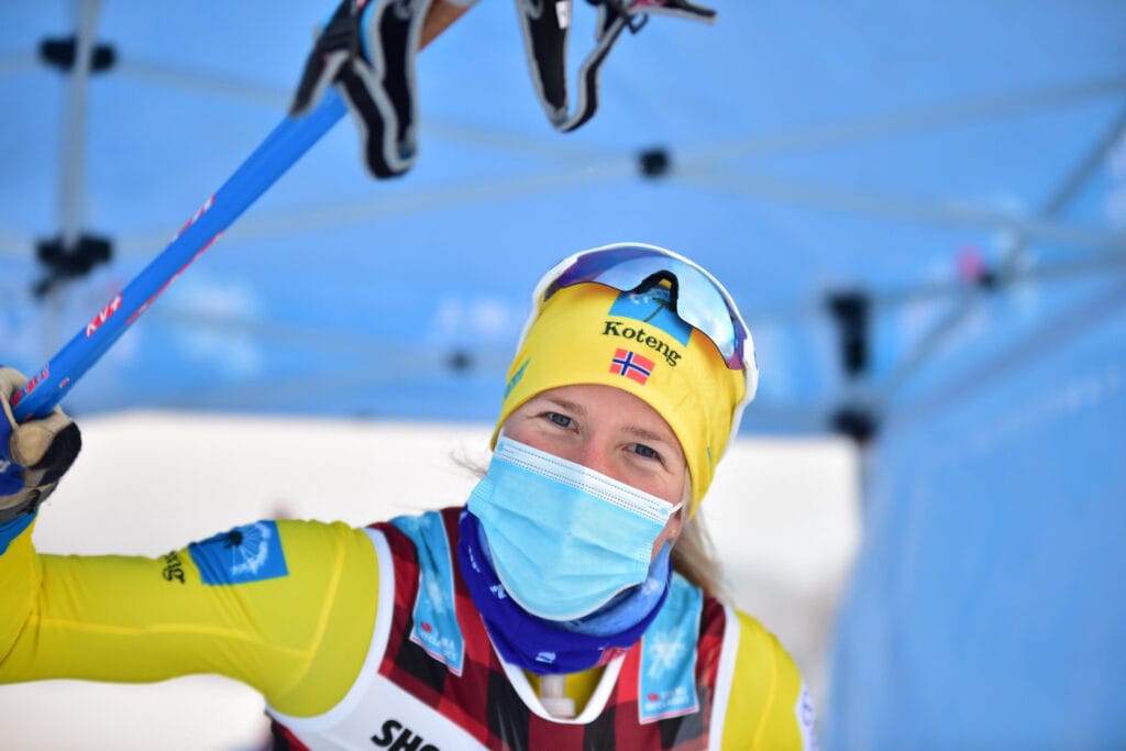 Astrid Øyre Slind etter Toblach-Cortina i januar 2021. Der kom hun på 9. plass.