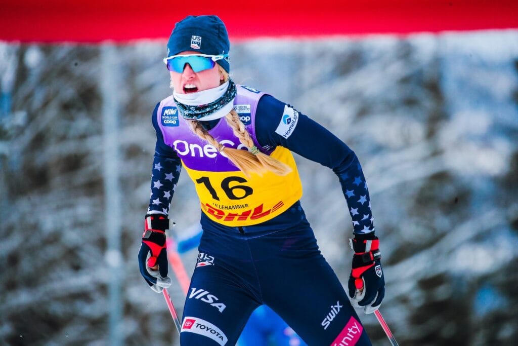 Hailey Swirbul er en av 18 amerikanere som er klare for Tour de Ski. Første etappe går i Sveits, der Swirbul fikk sitt store gjennombrudd i fjor.