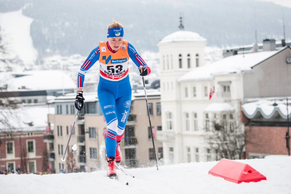 Marthe Bjørnsgaard under verdenscupsprinten i Drammen i 2018. Nå er hun klar for skirenn igjen, men denne gangen er det langløp.