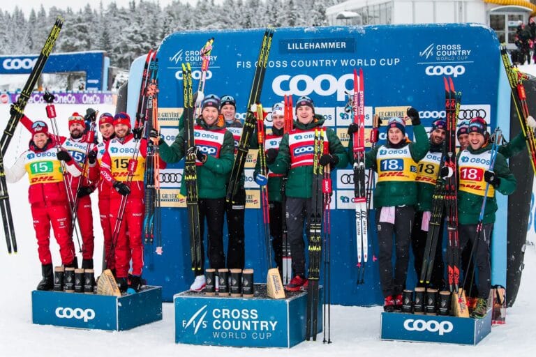 Norge vant herrestafetten på Lillehammer foran Russland 2.