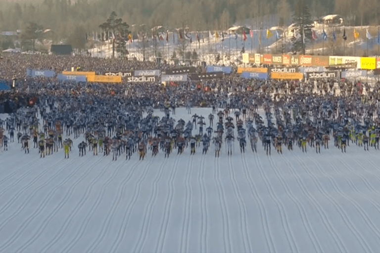 Krasjen i starten av Vasaloppet fra innsiden