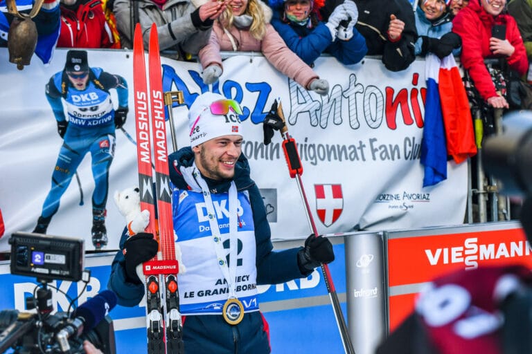 Seier til Sturla Holm Lægreid, trippel norsk på jaktstarten