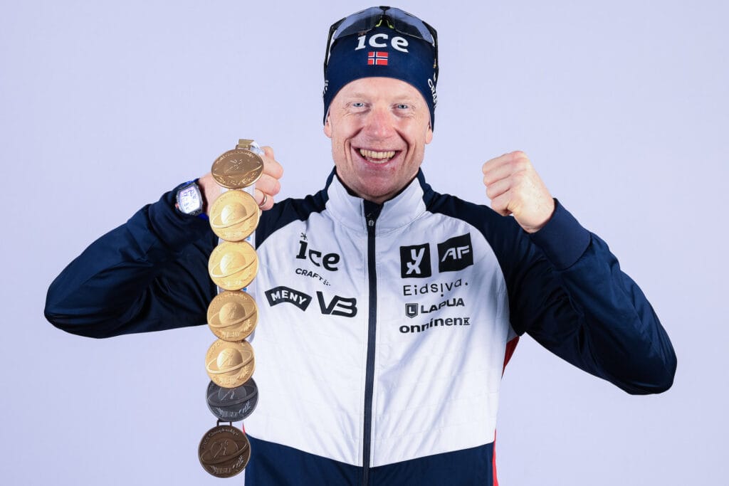 Johannes Thingnes Bø med sine sju VM-medaljer sto for halvparten av de norske medaljene i årets VM.