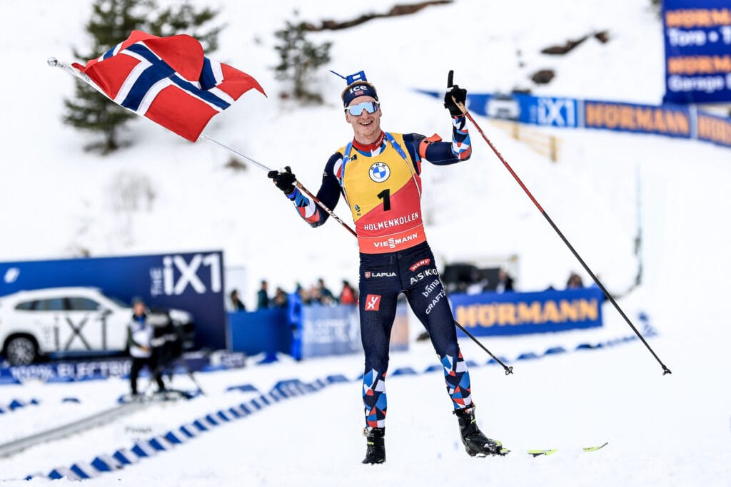 Johannes Thingnes Bø under verdenscupen i Holmenkollen.