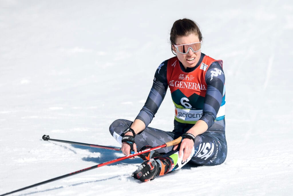 Rosie Brennan (USA) etter 30km klassisk under VM i Planica 2023