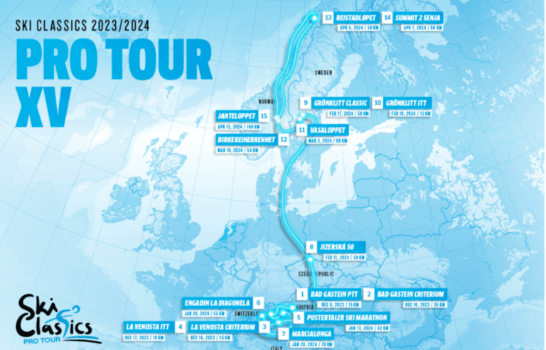 Fullstendig terminliste Ski Classics sesong XV