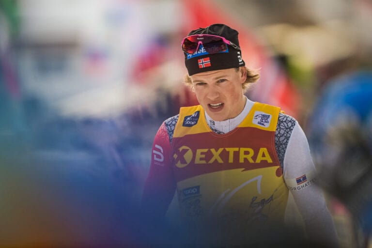 Johannes Høsflot Klæbo of Norway after competing in men's 15 km mass start during Tour de Ski on January 3, 2022 in Val di Fiemme.