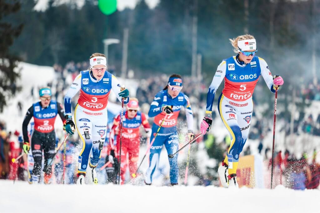 Ebba Andersson (SWE), Frida Karlsson (SWE), (l-r) - FIS world cup cross-country, mass women, Oslo (NOR).