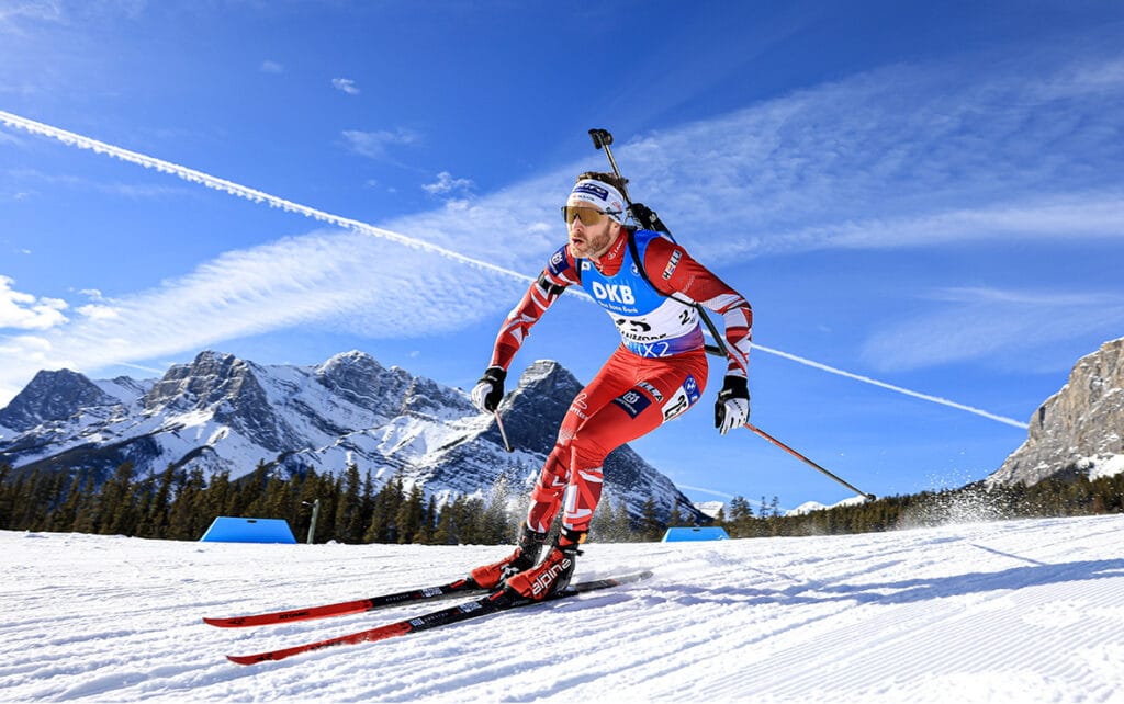 15.03.2024, Canmore, Canada (CAN): Simon Eder (AUT) - IBU World Cup Biathlon, sprint men, Canmore (CAN).
