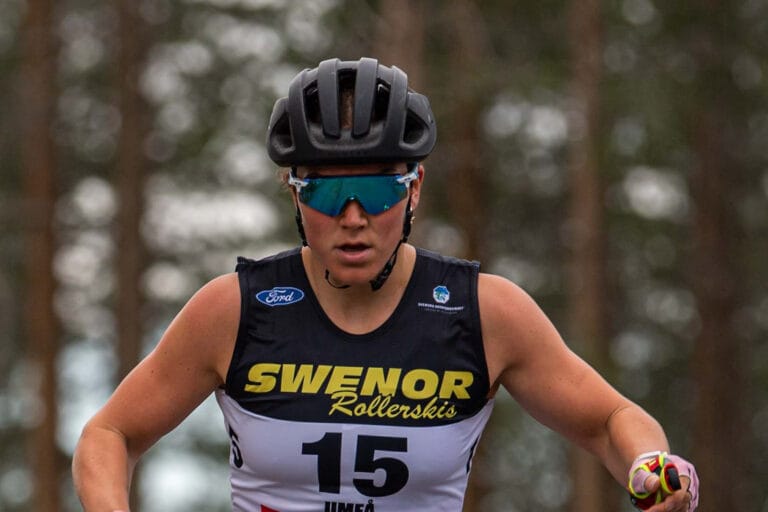 Moa Lundgren tävlar i 15km distans under dag 4 av SM-veckan den 30 juni 2023 i Umeå.