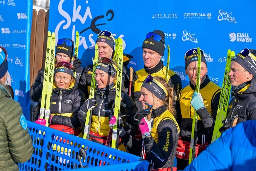 Karolina Hedenstroem (SWE), Linnea Johansson (SWE), +W323+, (l-r) - Visma Ski Classics Bad Gastein PTT - Bad Gastein 2023