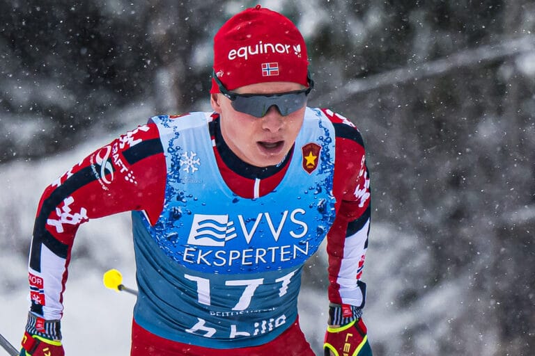 Andreas Fjorden Ree of Norway competes in the men’s 10 km free technique interval start during Beitosprinten 2024