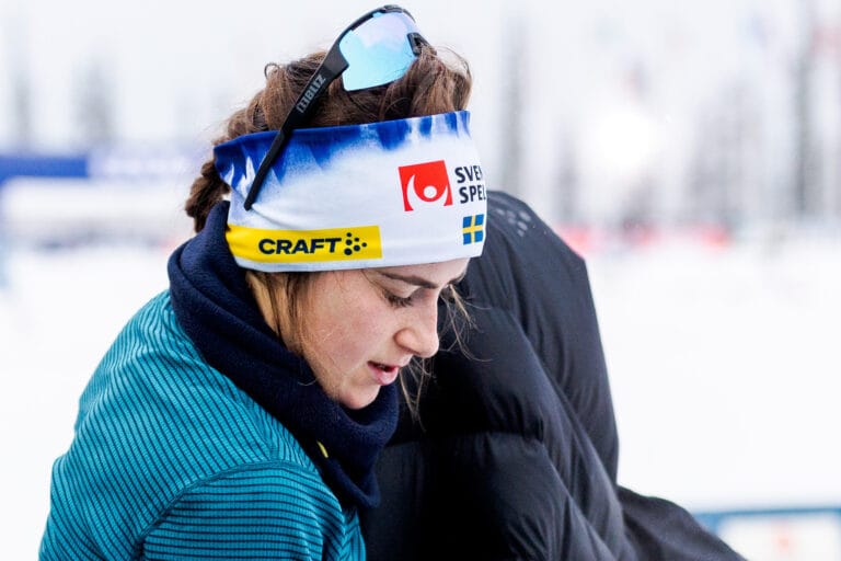 Ebba Andersson of Sweden after the women's 10 km pursuit during the FIS Cross-Country World Cup on November 26, 2022 in Ruka.