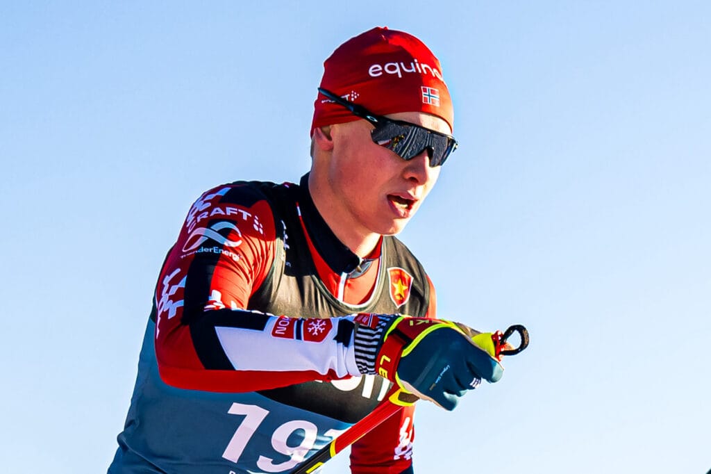 Andreas Fjorden Ree of Norway competes in the men’s 10 km classic technique interval start during Beitosprinten 2024 on November 23, 2024