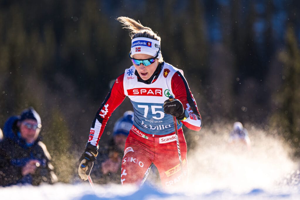 Therese Johaug of Norway competes in the women’s 10 km classic technique interval start during Beitosprinten 2024 on November 23, 2024 in Beitostølen.