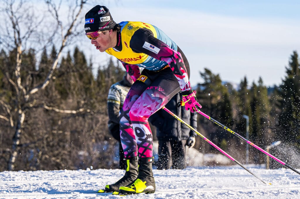 Johannes Høsflot Klæbo of Norway during the men’s cross-country skiing sprint qualification during Beitosprinten 2020 on November 22, 2024 in Beitostølen.