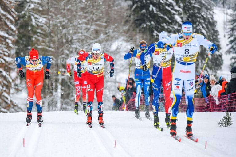 Sivert Wiig (NOR), Marcus Grate (SWE), (l-r) - FIS world cup cross-country, individual sprint, Les Rousses 2023