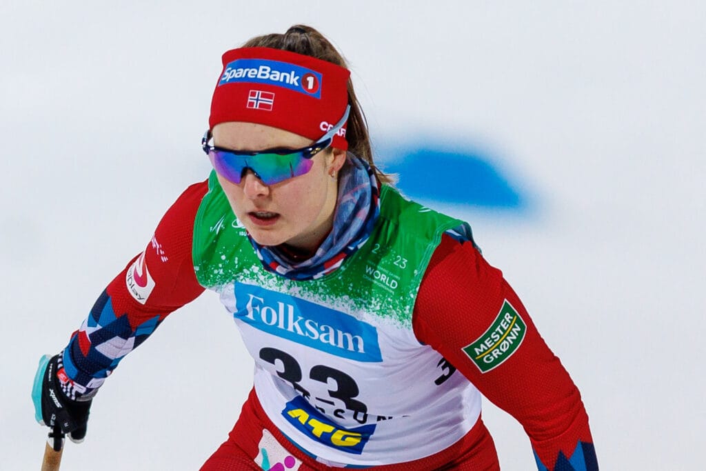 Norges Vilde Nilsen tävlar i damernas sprint under Para-VM den 24 januari 2023 i Östersund.