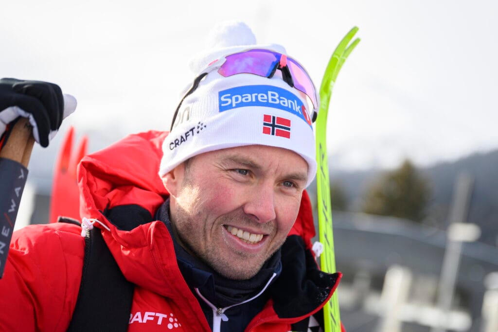 Emil Iversen of Norway in the mixed zone after the men's cross-country skiing 20 km classic technique interval start during the FIS Cross-Country World Cup on December 15, 2024 in Davos.