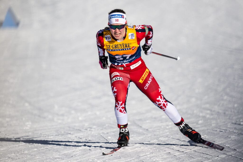 Helene Marie Fossesholm of Norway competes in the Women's Sprint qualification during day one of the Tour de Ski on December 28, 2024 in Toblach.