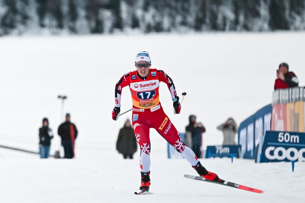 Anne Kjersti Kalvå (NOR) - FIS world cup cross-country, mixed relay, Engadin (SUI).