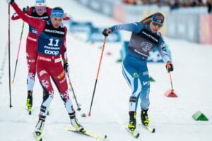 Heidi Weng (NOR), Jasmi Joensuu (FIN), (l-r) - FIS world cup cross-country, tour de ski, individual sprint, Val di Fiemme (ITA).