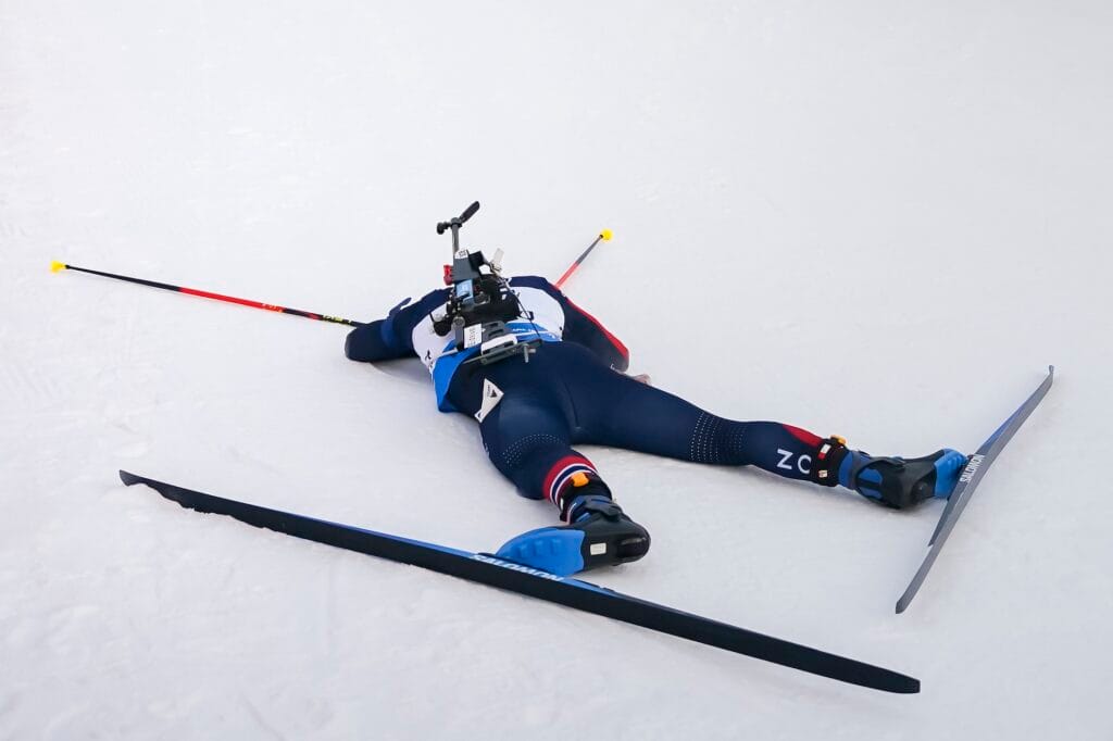 Isak Frey etter seieren på normalen under IBU-Cupen på Geilo før jul.  Foto: Nordnes/NordicFocus