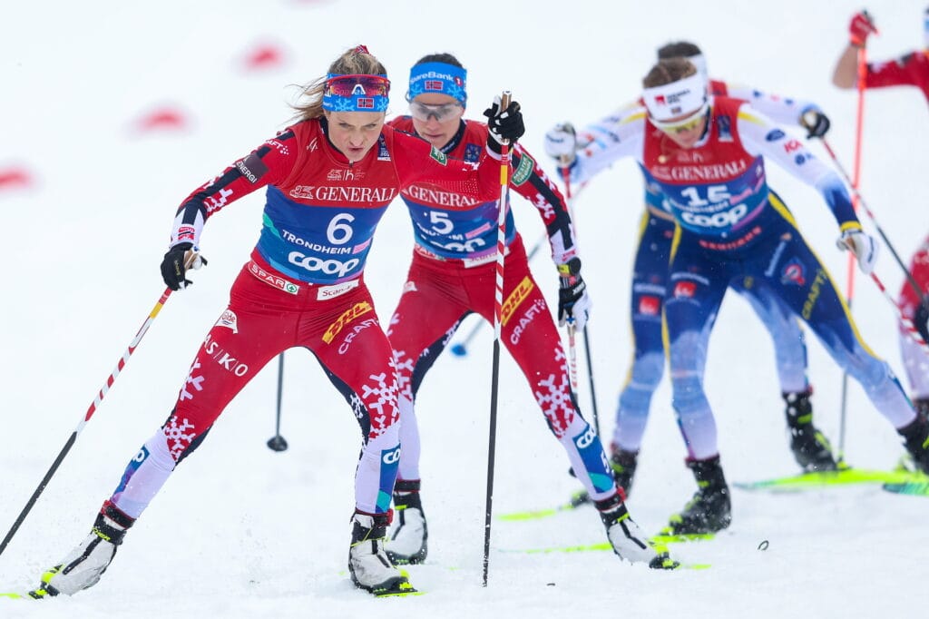 Therese Johaug, Heidi Weng (NOR) and Frida Karlsson (SWE).