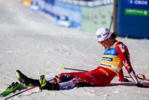 Johannes Høsflot Klæbo of Norway after men’s 10 km Interval start free technique during the FIS Cross-Country World Cup on March 16, 2025 in Oslo.