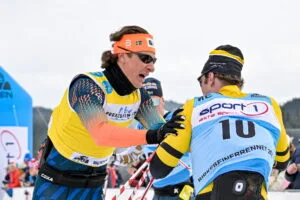 Max Novak (SWE), Ole Joergen Bruvoll (NOR), (l-r) - Ski Classics Birkebeinerrennet Rena-Lillehammer (NOR).