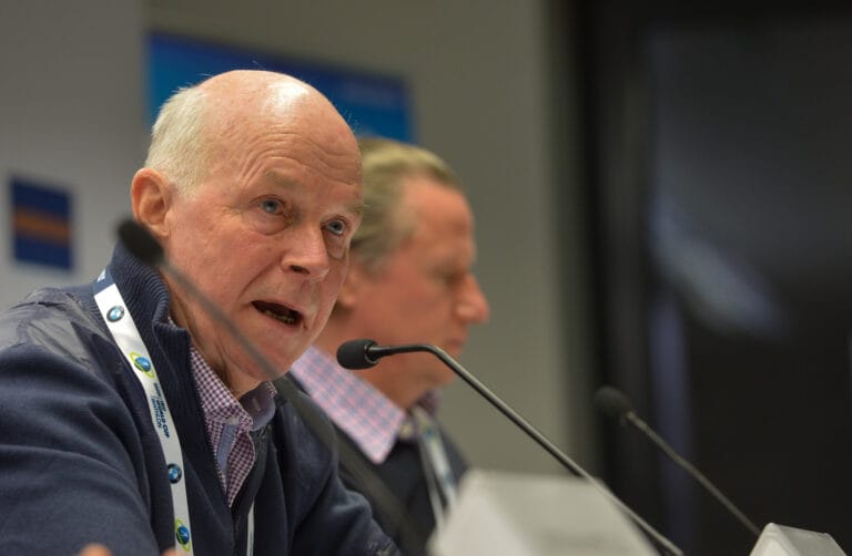 Anders Besseberg (IBU) and media advisor Jaka Luku (IBU)