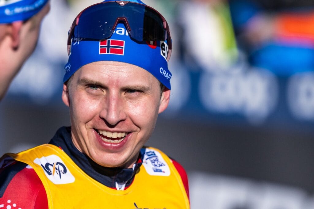 Simen Hegstad Kruger of Norway after competing the men's 20 km individual during day four of Tour de Ski on December 31, 2024 in Toblach.