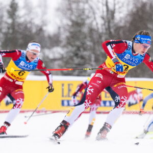 Hedda Østberg Amundsen of Norway competes in women's sprint quarter final during the FIS Cross-Country World Cup on December 7, 2024 in Lillehammer.