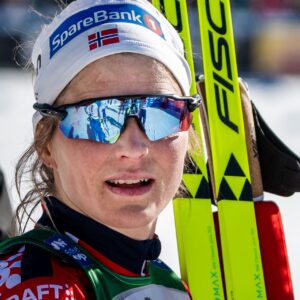 Therese Johaug of Norway after the women's classic technique 50 km mass start during the FIS Cross-Country World Cup on March 23, 2025 in Lahtis.