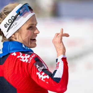 Therese Johaug of Norway after women’s 20 km interval start classic technique during the FIS Cross-Country World Cup on March 15, 2025 in Oslo.
