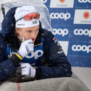 Edvin Anger of Sweden after competing in the men's classic technique interval start during day 7 of the 2025 FIS Nordic Ski World Championships on March 4, 2025 in Trondheim.