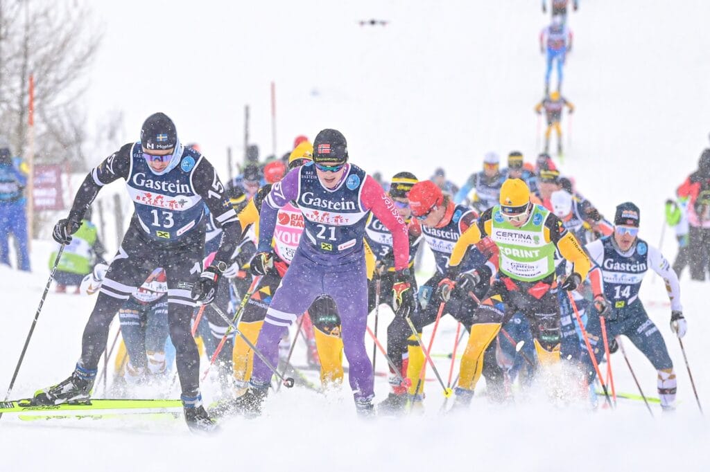 Oskar Kardin (SWE), Einar Kalland-Olsen (NOR), Alfred Buskqvist (SWE), Morten Eide Pedersen (NOR), (l-r) - Ski Classics Bad Gastein Criterium - Bad Gastein (AUT).