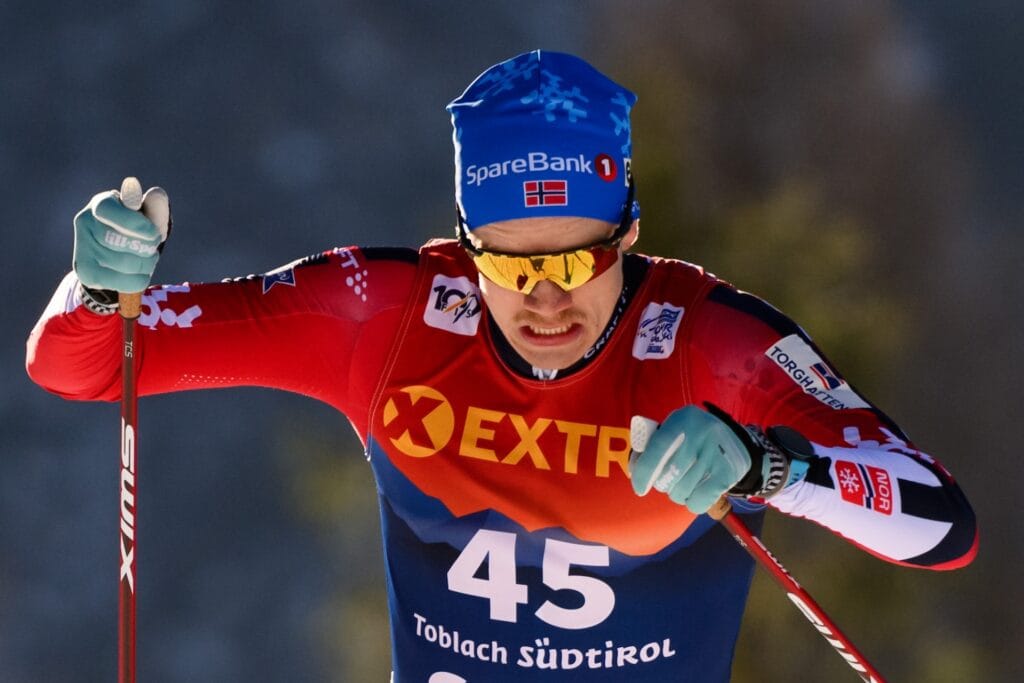 Jan Thomas Jenssen of Norway competes in the Men's Sprint qualification during the Tour de Ski on December 28, 2024 in Toblach.