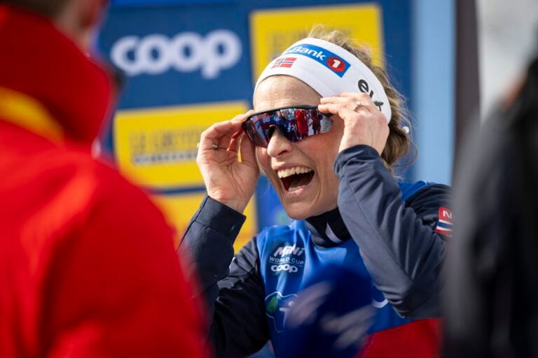 Therese Johaug of Norway after women’s 20 km interval start classic technique during the FIS Cross-Country World Cup on March 15, 2025 in Oslo.