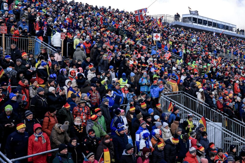 Spectators on the grandstand Ruhpolding Manzoni/NordicFocus