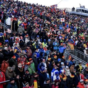 Spectators on the grandstand Ruhpolding Manzoni/NordicFocus