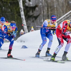 Victor Lovera (FRA), Federico Pellegrino (ITA), Andreas Fjorden Ree (NOR), (l-r) - FIS world cup cross-country, mass, Falun (SWE).