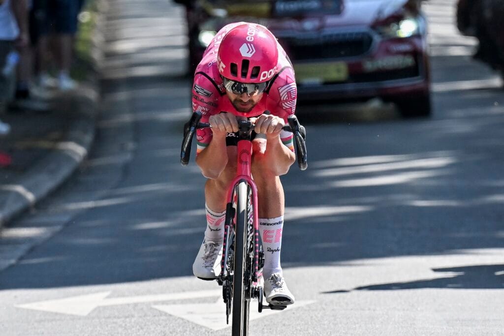 Ben Healy fra (EF Education Easypost vant etappe 6 med en maktoppvisning. Foto: ASO