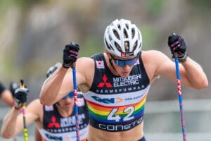 Edvin Anger, Åsarna IK, tävlar i herrarnas 15 km under Alliansloppet den 26 augusti 2021 i Trollhättan.