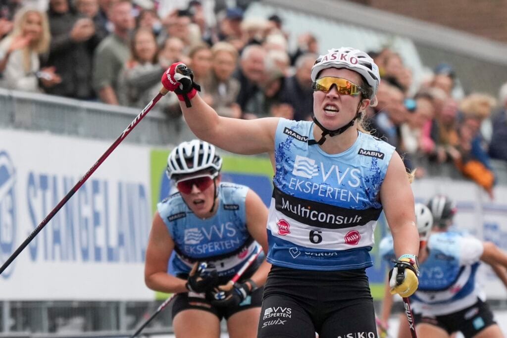 Mathilde Skjaerdalen Myhrvold (NOR), Coletta Rydzek (GER), Helene Marie Fossesholm (NOR), Pia Fink (GER), (l-r) - BLINK25 Festival Cross-Country, mass start - Sandnes (NOR). www.nordicfocus.com.