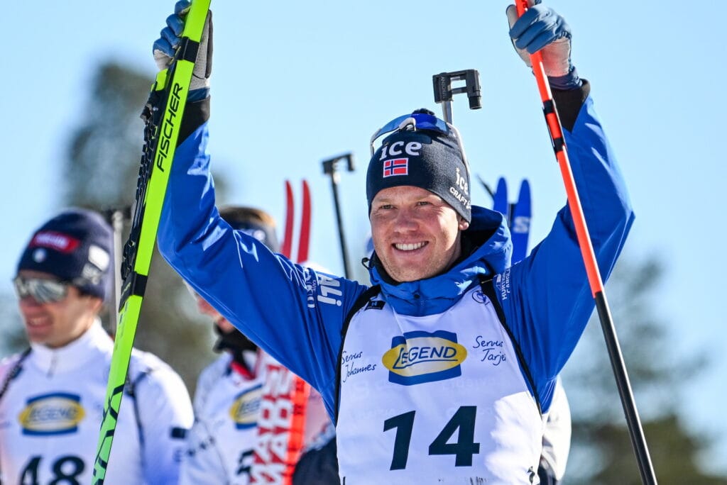 Johannes Dale-Skjevdal etter sprinten under verdenscupfinalen i Holmenkollen i mars. Foto: Authamayou/NordicFocus