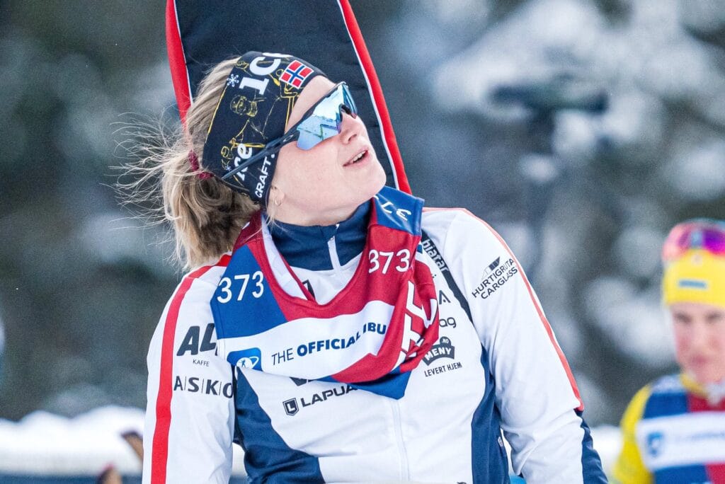 Eline Grue (NOR), Ragnhild Femsteinevik (NOR), (l-r) - IBU Cup Biathlon, training, Obertilliach (AUT).