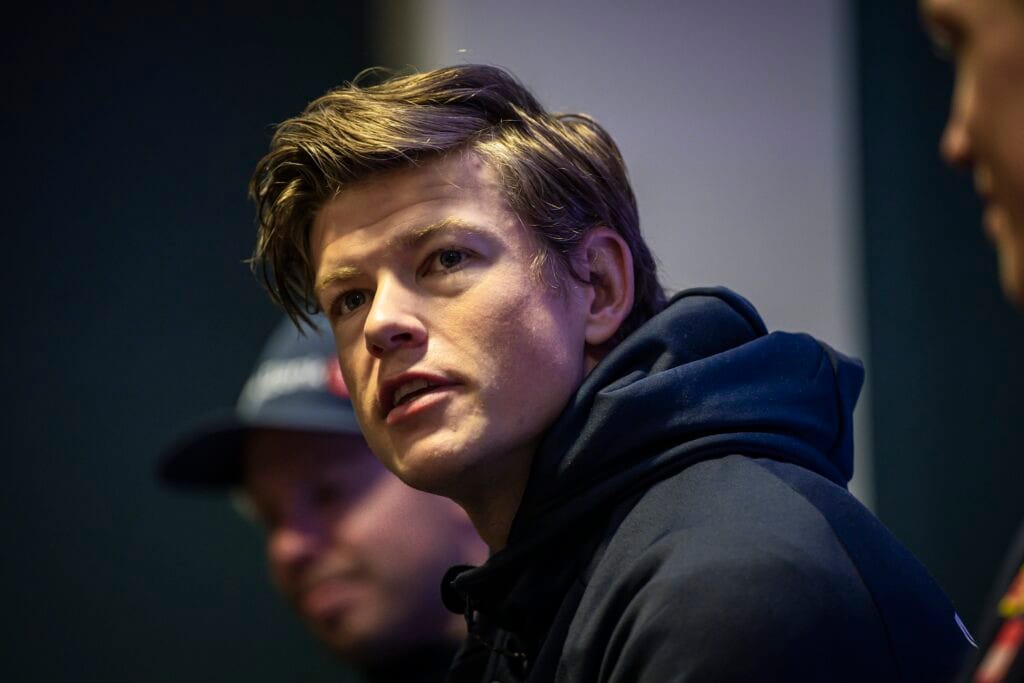 Johannes Høsflot Klæbo of the Norwegian national cross-country team at a press conference during day 6 of the 2025 FIS Nordic Ski World Championships on March 3, 2025 in Trondheim.