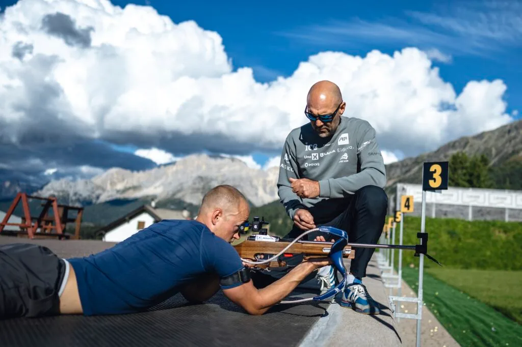 Siegfried Mazet (FRA), Endre Stroemsheim (NOR), (l-r) - Biathlon summer training, Lavaze Siegfried Mazet (FRA), Endre Stroemsheim (NOR), (l-r) - Biathlon summer training, Lavaze